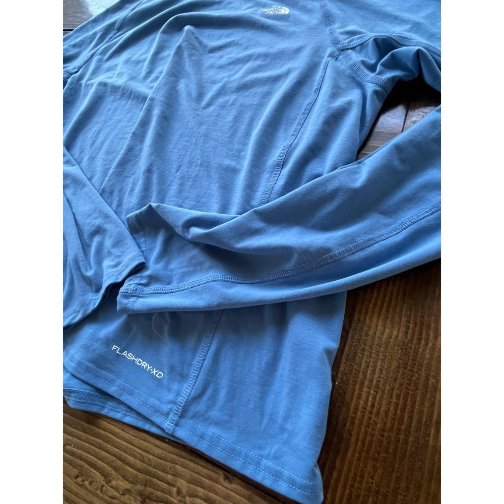 The North Face Womens FlashDry-XD Long Sleeve Sun Hoodie Blue Large NF0A3V1A - Picture 2 of 7